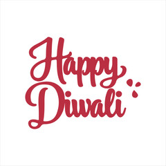 Happy Diwali Calligraphy Vector Design,Elegant Happy Diwali Typography Illustration,Diwali Festival Greeting Card Design,Red Calligraphy Happy Diwali Text Art,Decorative Happy Diwali Vector Template