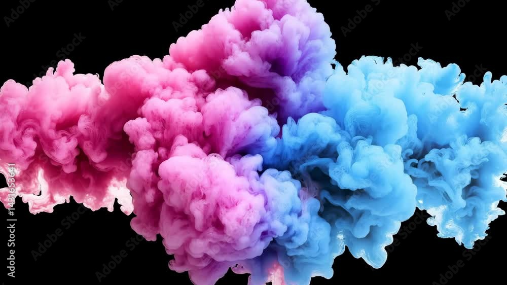 Poster colorful smoke swirl creating vibrant abstract patterns and textures.