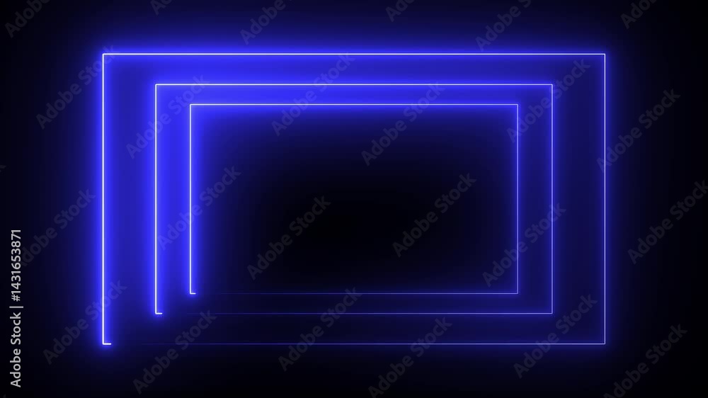 Aufkleber abstract glowing neon rectangle border frame in the shape rectangle glowing and futuristic energy li