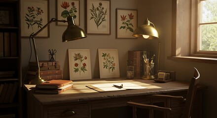Botanical Prints Desk Lamps Interior