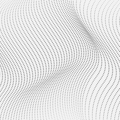 Wavy Halftone Dot Lines Abstract Pattern Background