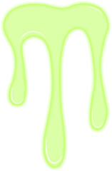 Illustration of green fluorescent liquid splashing in an abstract pattern, resembling a toxic or radioactive substance.
