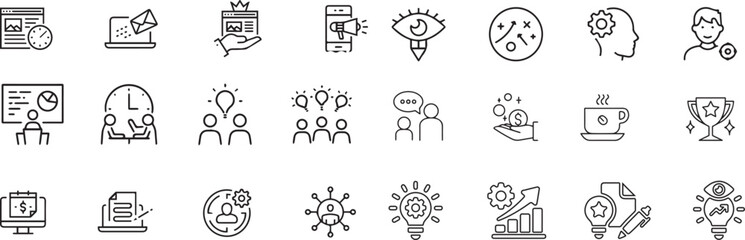Good Idea & Innovation Concept icon Vector Illustration Editable stroke set