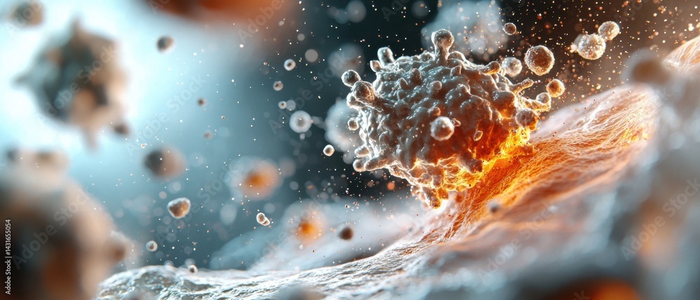 Aufkleber highly detailed and lifelike 3d visualization of the microscopic structure and cellular pattern of a