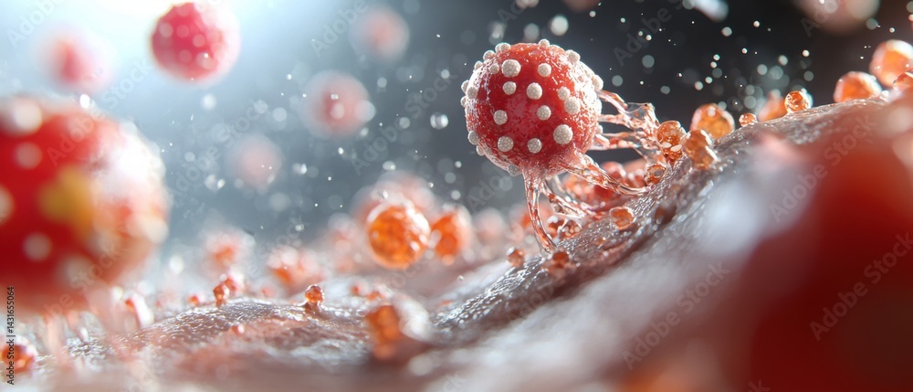 Aufkleber a highly detailed and intricate 3d visualization depicting the microscopic structure and patterns of