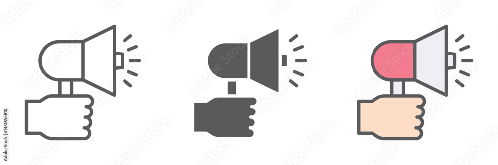 Poster marketing icons set – vector illustrations in multiple styles
