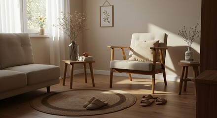 Cozy Living Room Interior with Natural Light