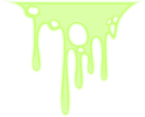 Toxic green liquid dripping in an isolated and steady downward motion.