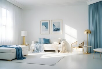 Photo interior modern design room 3d illustration