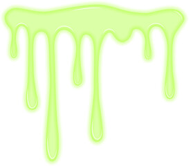 Irregular green toxic liquid mark resembling a smudge.