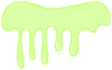 Residual toxic green liquid left behind after dripping.