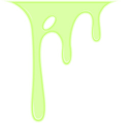 Floating green liquid held together by surface tension.