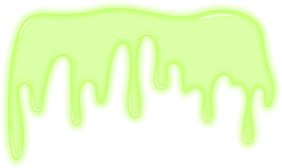 Smudged and smeared green liquid with an uneven dripping effect.