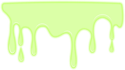 Thick and sticky green fluid forming an irregular dripping shape.