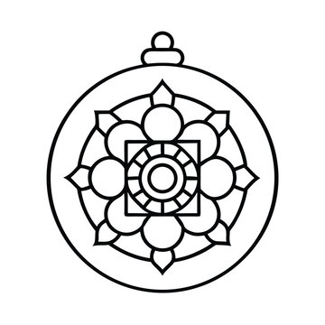 kalachakra style indian mandala clean line art vector