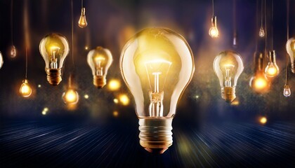 abstract background with light bulbs