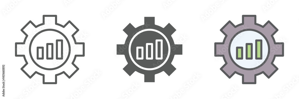 Poster performance icons set – vector illustrations in multiple styles