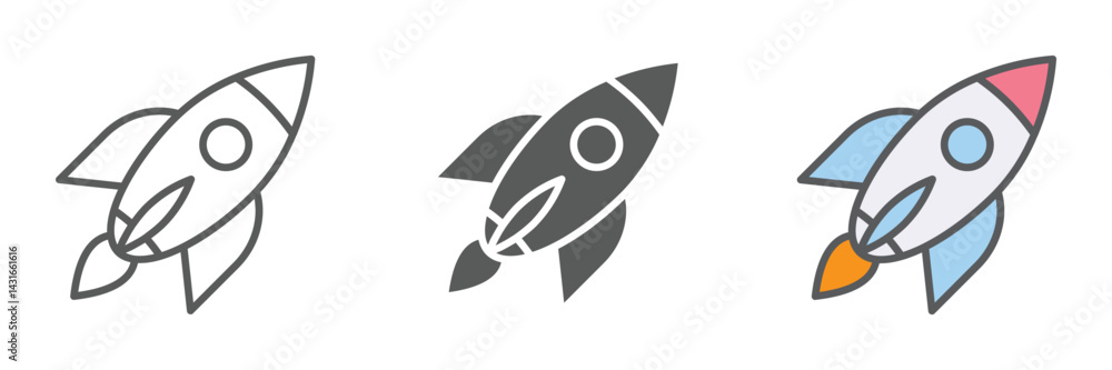 Poster potential icons set – vector illustrations in multiple styles