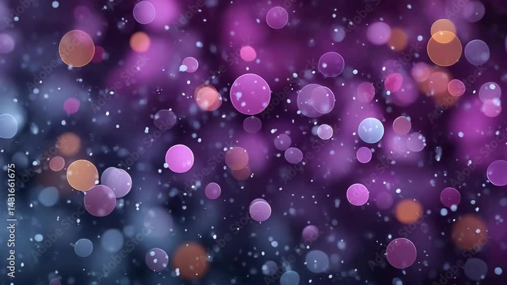 Aufkleber abstract colorful bokeh lights and particles floating, blurred circular shapes background, dreamy an