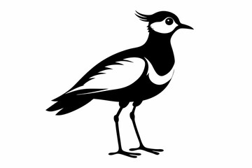 lapwing sihouette black vector