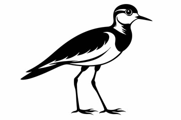 lapwing sihouette black vector