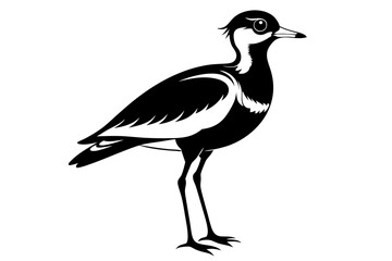 lapwing sihouette black vector
