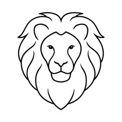 lion head continuous flowing mane line art vector