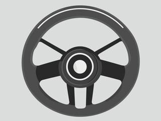 Obraz premium Minimalist Steering Wheel Design in Monochrome