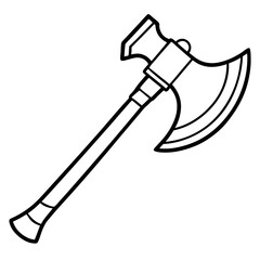 Axe line art vector isolated on white background