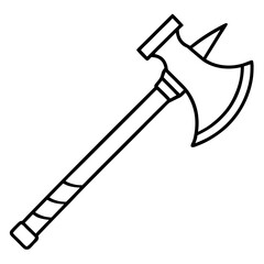 Axe line art vector isolated on white background