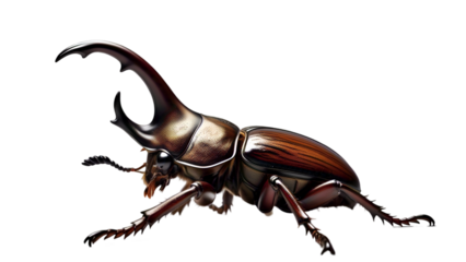 Hercules Beetle - Side View, Detailed Horns