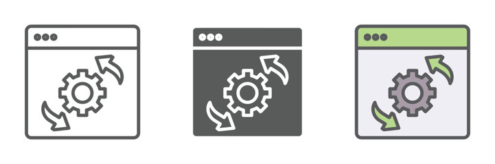 Process Icons Set – Vector Illustrations in Multiple Styles