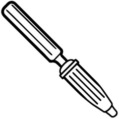 Chisel line art vector isolated on white background
