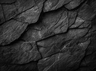 textured background of dark slate rock, showcasing various layers and cracks that create dramatic and rugged appearance. This evokes sense of strength and natural beauty