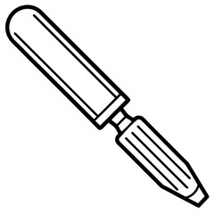 Chisel line art vector isolated on white background