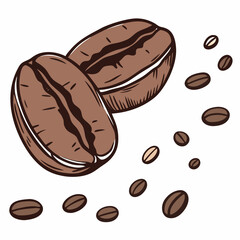 Coffee bean vector isolated on white background