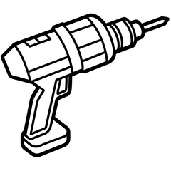 Drill line art vector isolated on white background