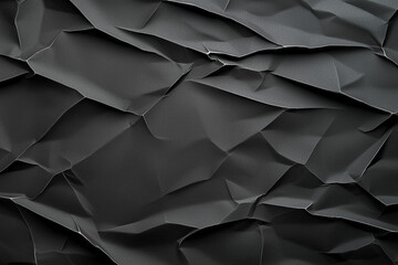 textured black paper background with crumpled folds, creating dramatic and artistic appearance. dark tones add depth and interest to surface