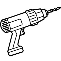 Drill line art vector isolated on white background