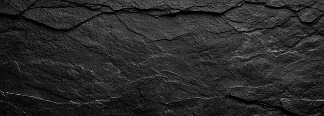 textured black background featuring dark gray rough stone with intricate cracks and lines, creating dramatic and moody atmosphere. This is perfect for various design projects