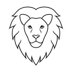 lion head single drawing line art vector 