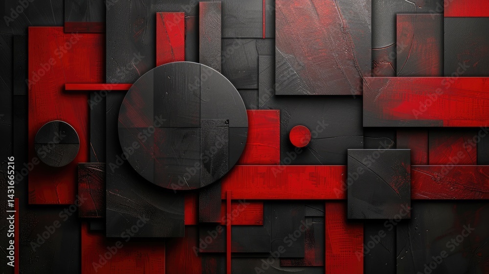 Poster the abstract picture of the red shape repetitive pattern polygon geometry in the background, geometr