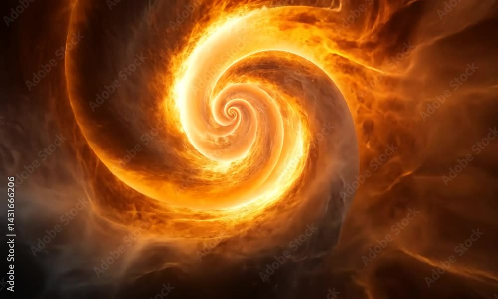 Aufkleber swirling flames and fiery patterns create a mesmerizing cosmic vortex in a dark backdrop