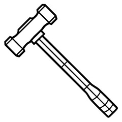 Hammer line art vector isolated on white background 