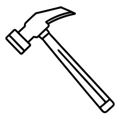 Hammer line art vector isolated on white background 
