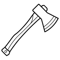 Hatchet line art vector isolated on white background 