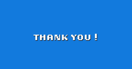 Image of thank you on blue background