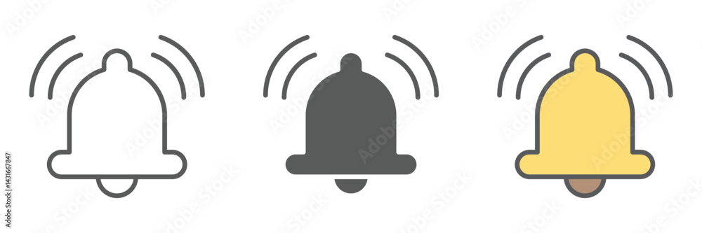 Poster reminder icons set – vector illustrations in multiple styles