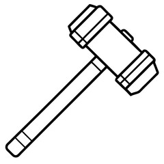 Mallet line art vector isolated on white background