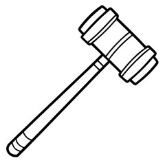 Mallet line art vector isolated on white background